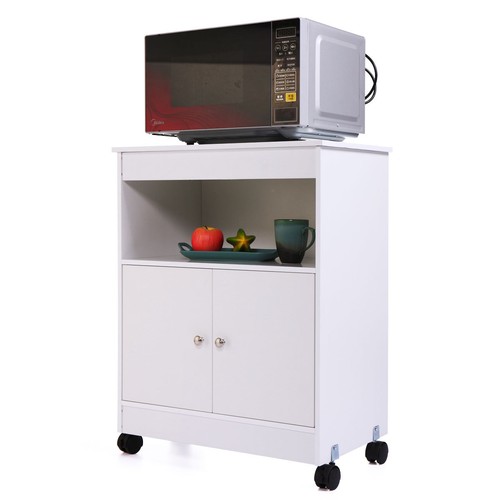 Kitchen Microwave Cart Jaxpety Home Kitchen Microwave Cart Storage Large Open Shelf Cabinet Rolling Wood White
