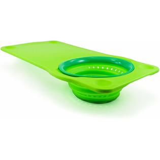 Oneida Hard Plastic Silicone Squish Cut Board With Collapsible Colander 41007