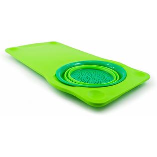 Oneida Hard Plastic Silicone Squish Cut Board With Collapsible Colander 41007