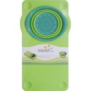 Oneida Hard Plastic Silicone Squish Cut Board With Collapsible Colander 41007