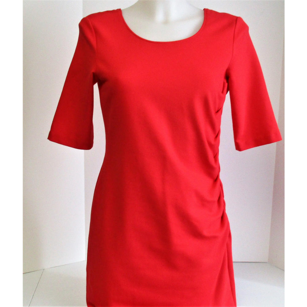 Emporio Armani Women S Braided Pleat Detail Red Sheath Dress Size
