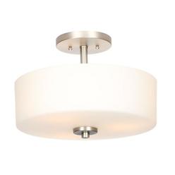 Hampton Bay Ceiling Lights Semi Flush Mount Sears Hampton Bay 3 Light Brushed Nickel Semi Flush Mount With White Shade