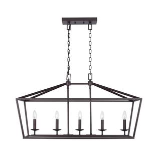 Home Decorators Collection Weyburn 5 Light Bronze Caged Chandelier