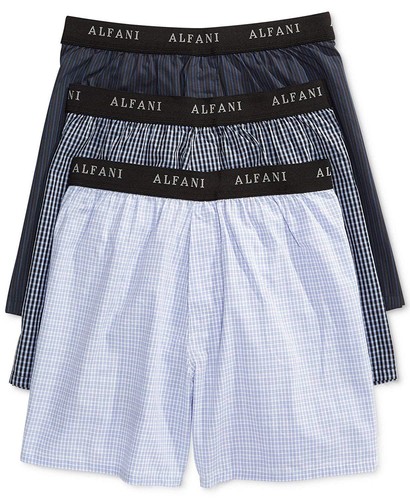 Alfani Men S Underwear Sears Alfani Men S Woven Boxer 3 Pack Dark Blue Orted