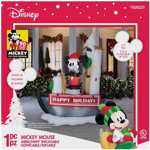 disney lighted steamboat mickey mouse christmas airblown inflatables decor - Mickey Christmas Decorations disney lighted steamboat mickey mouse christmas airblown inflatables decor - Mickey Christmas Decorations