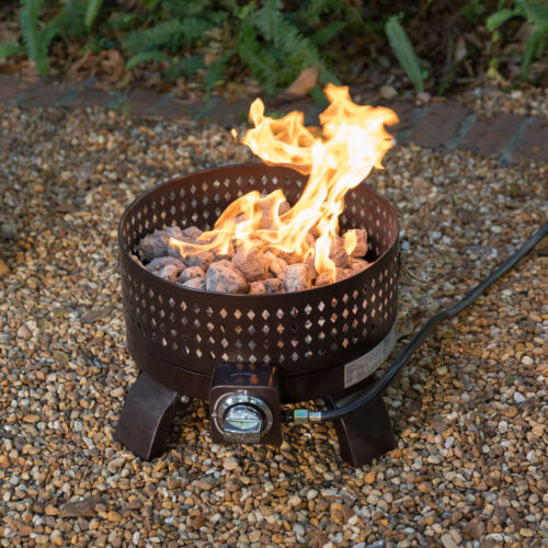 Fire Sense 62097 Portable Gas Fire Pit Firepit Adjustable Flame Campsite Outdoor Backyard Garden