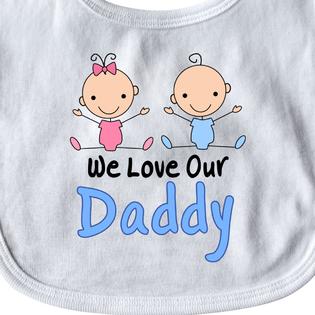 Inktastic Inktastic Boy Girl Twins Love Daddy Baby Bib And Stick Figure Babies Cute Twin Inktastic Inktastic Boy Girl Twins Love Daddy Baby Bib And Stick Figure Babies Cute Twin