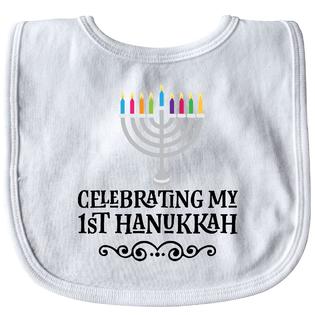 Inktastic Inktastic Hanukkah Babys 1st Menorah Baby Bib Chanukah First Outfit Clothing Of