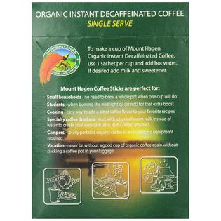 Mount Hagen Organic Instant Decaffeinated Coffee 25 Count Single Serve Sticks