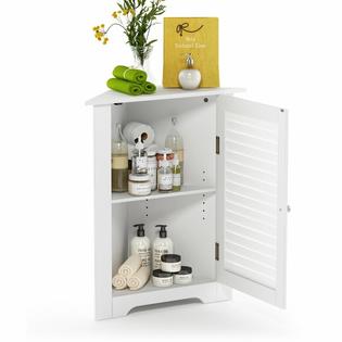 Bathroom Storage Cabinet Corner Floor Standing Cupboard Organizer