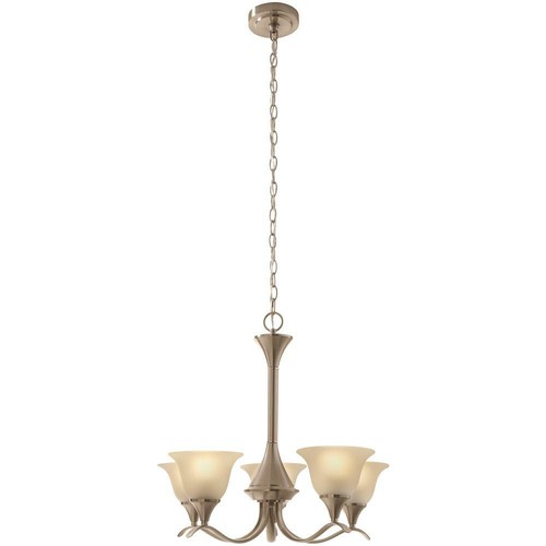 Hampton Bay Chandelier 5 Light Frosted Bell Shaped Glass Shades