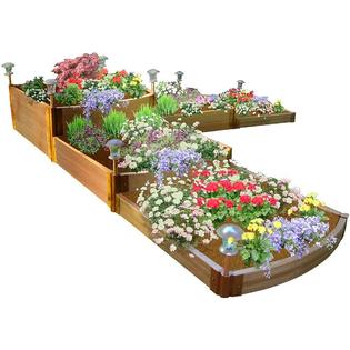 Frame It All 300001178 Raised Garden Bed Split Waterfall Tri Level
