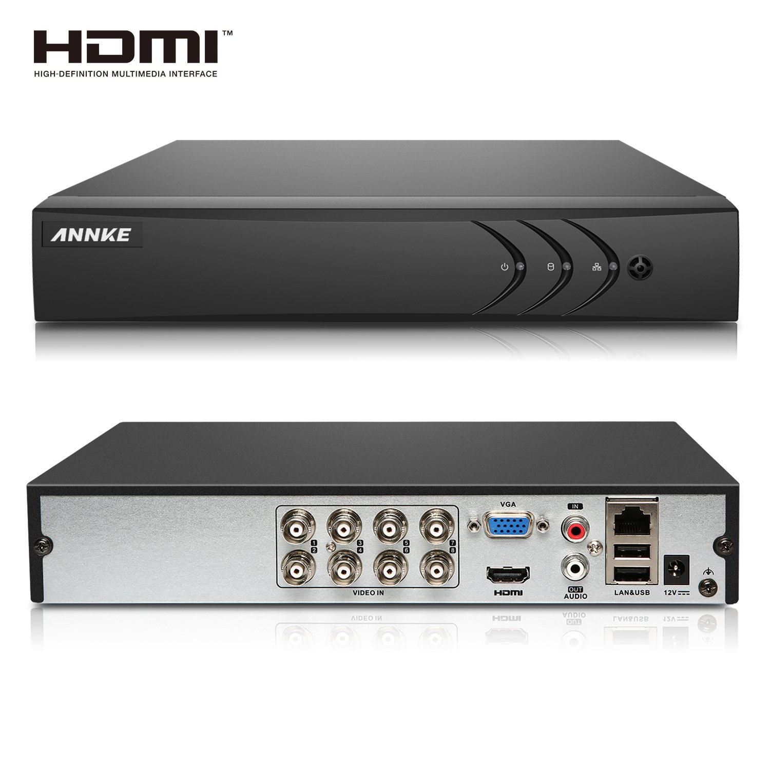 Annke Annke Home Security Camera System 8 Channel 1080p Lite Wired Dvr And 8x 1080p Hd