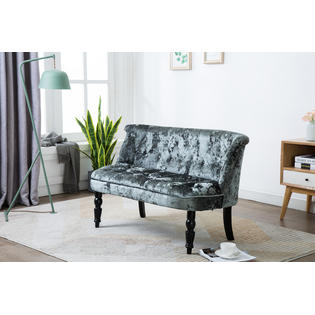 Kings Brand Furniture Diana Velvet Tufted Upholstered Settee