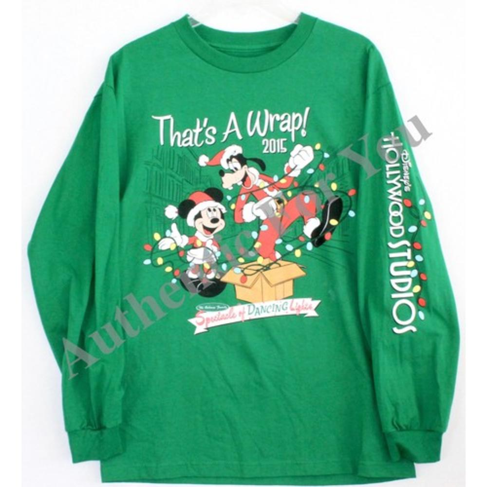 Disney 15 That S A Wrap Osborne Lights Mickey Green Mens Long T Shirt S 3xl Disney 15 That S A Wrap Osborne Lights Mickey Green Mens Long T Shirt S 3xl