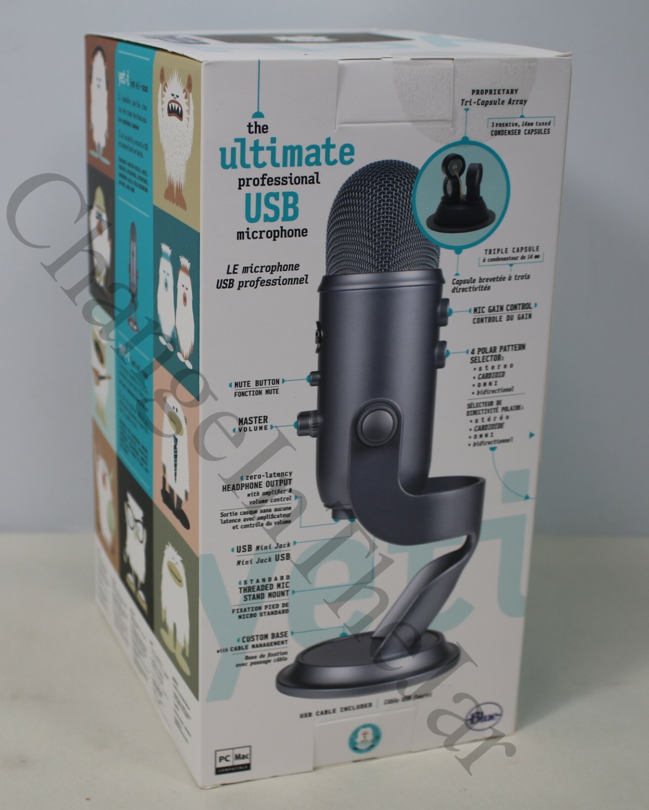 32 Blue Microphones Yeti Professional Usb Condenser Microphone Gris Cool Grey New