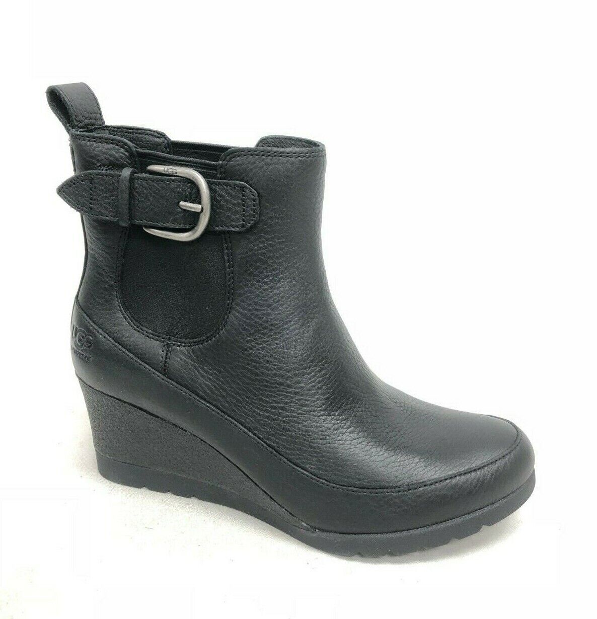 Scorch Sports Onset UGG AUSTRALIA UGG Australia Women's Arleta Black Waterproof Leather Wedge  Heel Boots 1106755