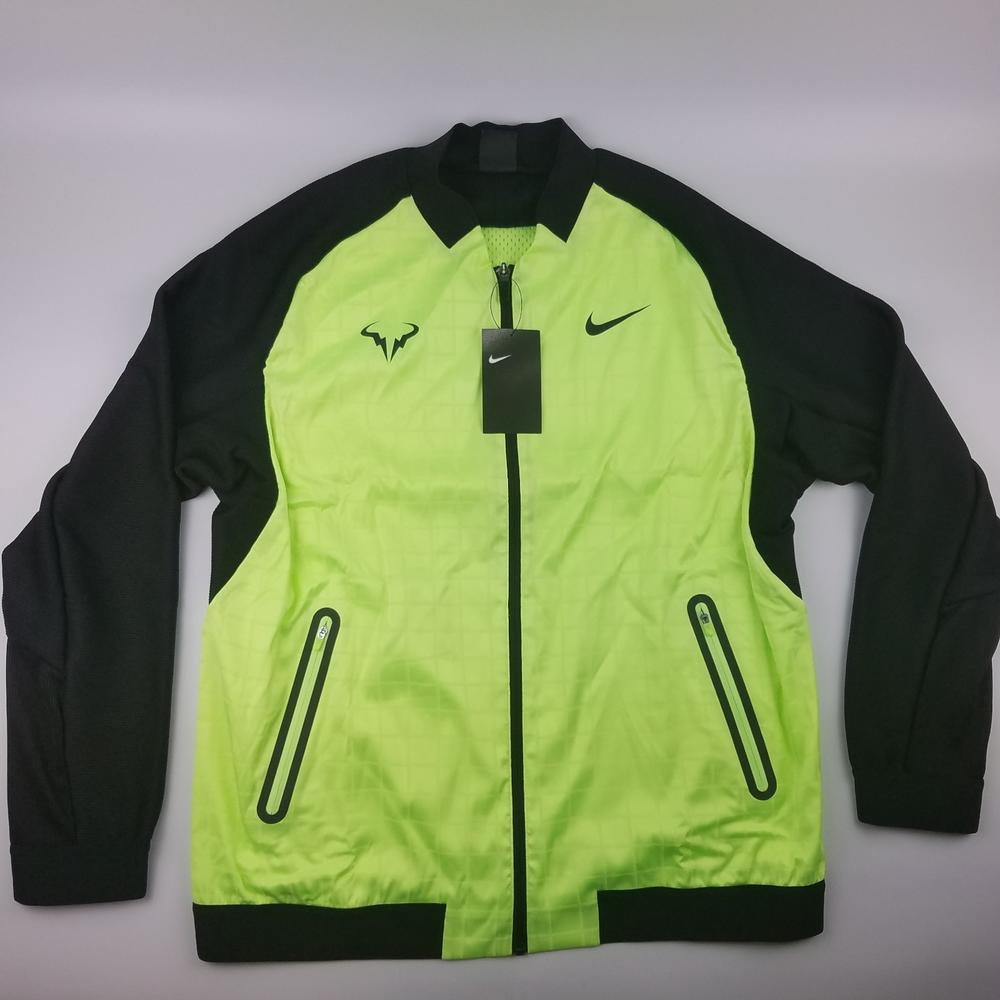 Nike Court Premier Rafael Nadal Mens Tennis Jacket Black Volt Green 830929 367