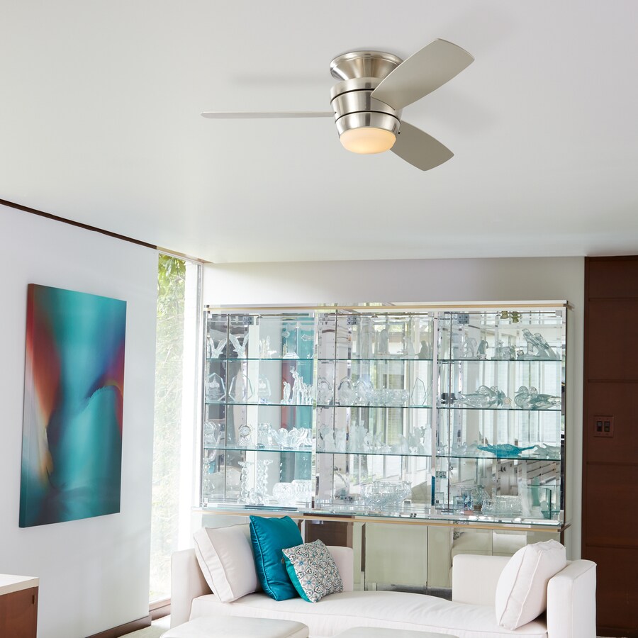 00724 Harbor Breeze Mazon 44 In Brushed Nickel Led Indoor Flush Harbor Breeze Mazon 44 In Brushed Nickel Led Indoor Flush Mount Ceiling Fan