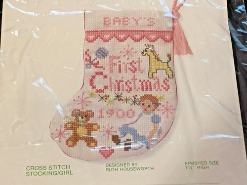 Sunset Jiffy Stitchery Babys First Christmas Stocking Kit Girl Pink Cross Stitch Sunset Jiffy Rare Sunset Jiffy Stitchery Babys First Christmas Stocking Kit Girl Pink Cross Stitch Sunset Jiffy Rare