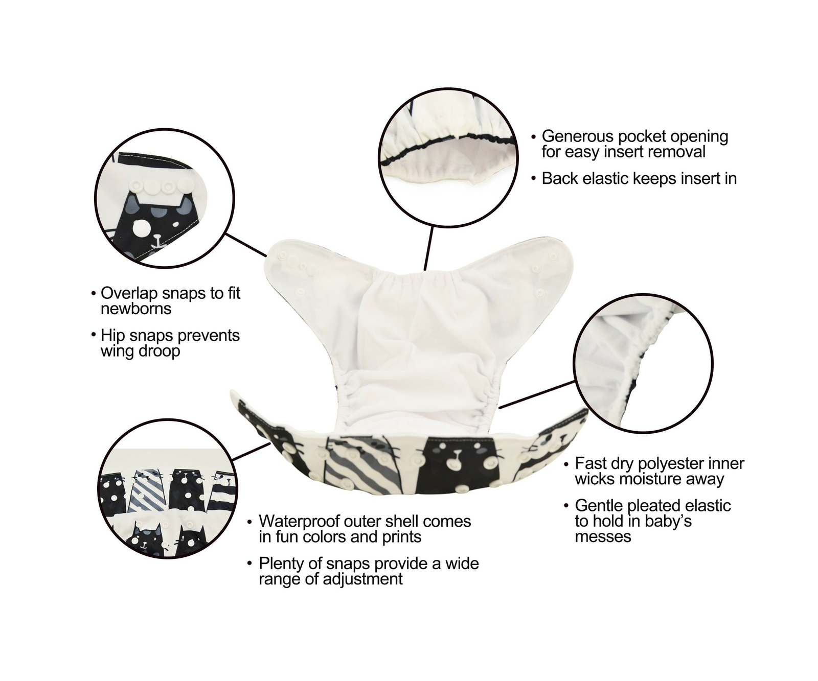 Babygoal Babygoal Baby Cloth Diapers Adjustable Reusable Pocket