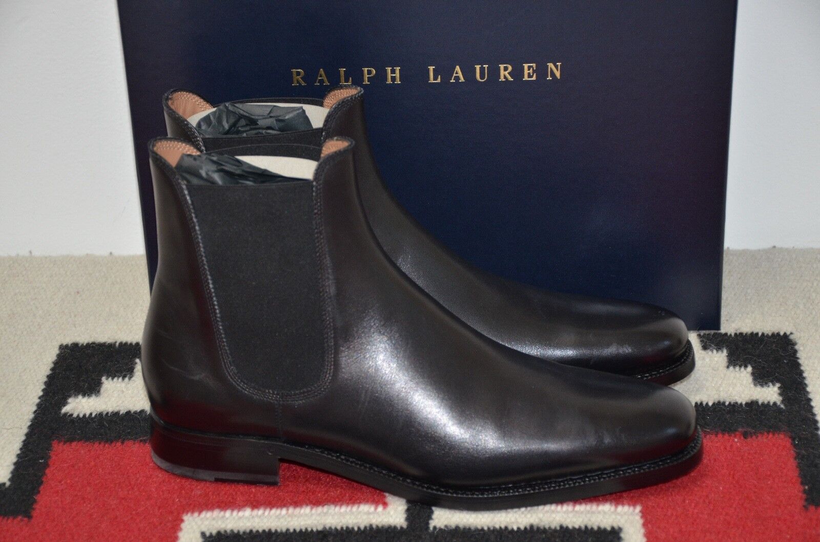 Ralph Lauren Purple Label Made in Italy Penfield Leather Ankle Boots