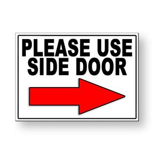 Signwarehouseusa Please Use Side Door Arrow Right Metal Sign Ms048
