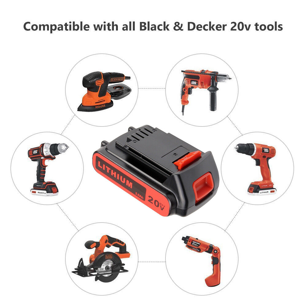 2x For Black Decker 20v Max Lithium Ion Battery Lbxr20 Lst220 Lbx20 Lbxr2020 Ope