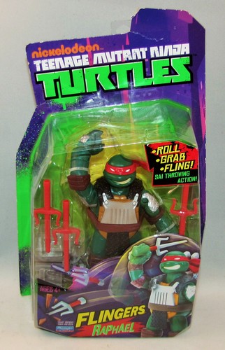 Playmates Toys Teenage Mutant Ninja Turtles Flingers Raphael Tmnt 6 Figure Rapid Fire Sais