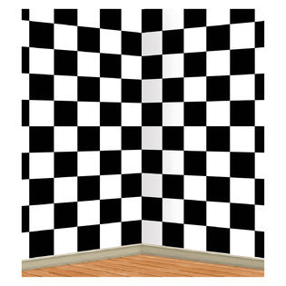 Beistle Checkered Black White Sock Hop 50s Alice In Wonderland