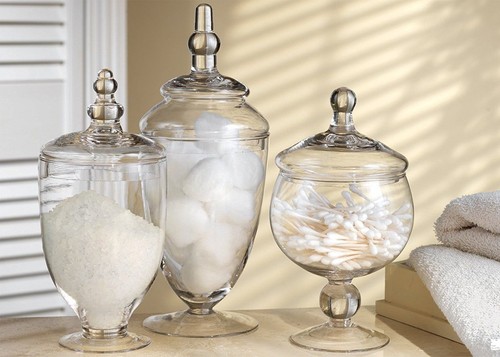 Home Essentials Gl Apothecary Jar Clear Canister Candy Vintage Home Essentials Gl Apothecary Jar Clear Canister Candy Vintage Lid Jars Storage Set 3 Large