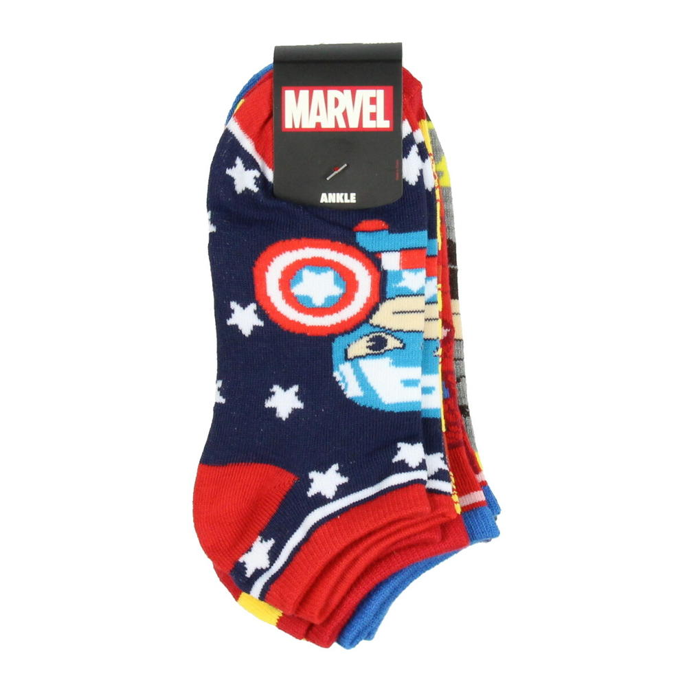 Bioworld Marvel Avengers Chibi Superhero Characters Ankle No Show Socks 5 Pair