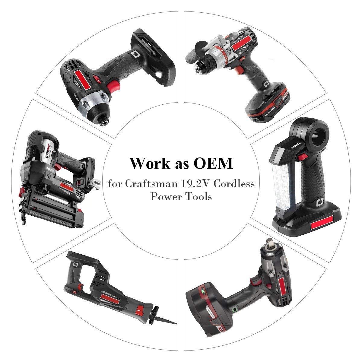 Reoben 315 115410 2x 4 0ah For Craftsman 19 2v C3 Xcp 130279005 1323903 130211004 Lithium Battery