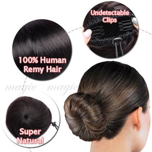 S Noilite Straight Curly Messy Bun Hair Piece Scrunchie 100 Human