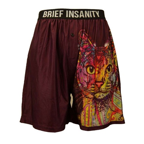 American Mills Men S Boxer Shorts Cat Russo Design Brief Insanity