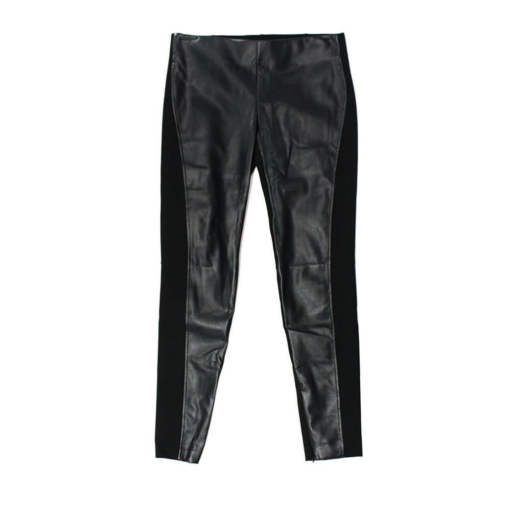 Lauren Ralph Lauren Women Faux Leather Leggings Black Front Ponte Pleather Polo Lauren Ralph Lauren Women Faux Leather Leggings Black Front Ponte Pleather Polo