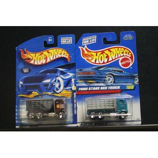 Hot Wheels 2 New Hot Wheels Ford Stake Bed Truck 191 Red Black Fat