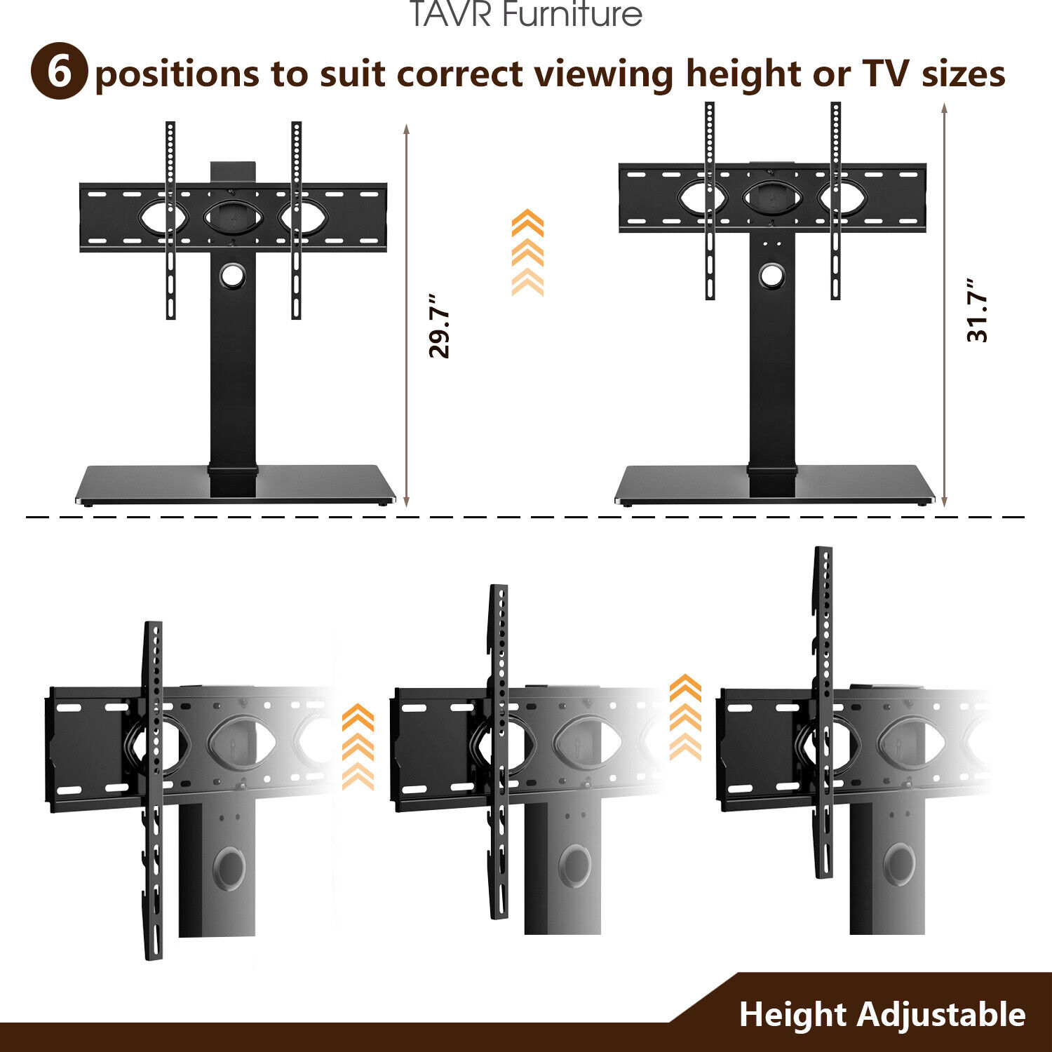 TAVR Furniture Universal Swivel Tabletop TV Stand for Most ...