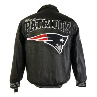 Licensed Sports Apparel New England Patriots Fashion Button Up Pu Leather Jacket