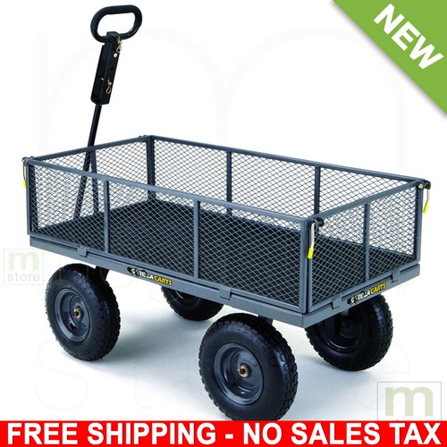 Wheelbarrows Garden Carts Sears Gorilla Steel Yard Cart Utility Wagon Garden Tractor Lawn 4 Wheeled Carts 6cu Ft