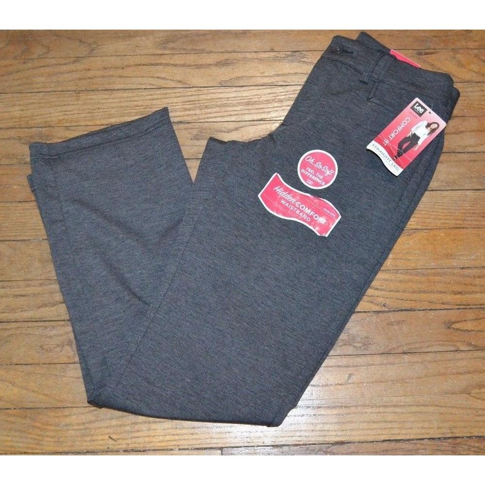 Lee Lee Straight Leg Comfort Fit Pants Comfort Stretch Waistband