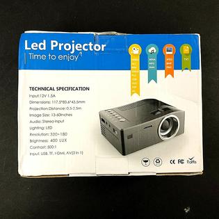 0528 Led Projector Time To Play Time To Enjoy Mini Led Projector White