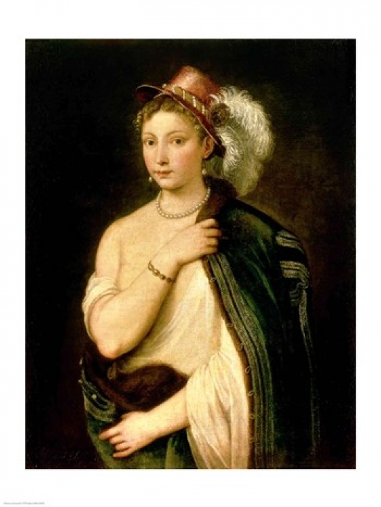 Posterazzi Female Portrait Poster Print by Titian (24 x 36)