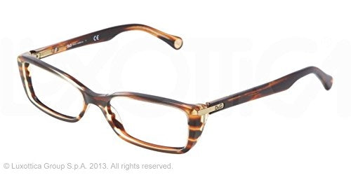 Dolce & Gabbana D&g Torpedo Logo Dd1219 Eyeglasses 1572 Striped Havana Demo Lens 53 15 135