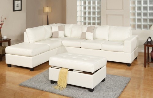 Tosh Furniture Modern White Leather Sectional Sofa Ah Furniture Bonded Leather White Modern Reversible Sectional Couch Sofa Chaise Ottoman