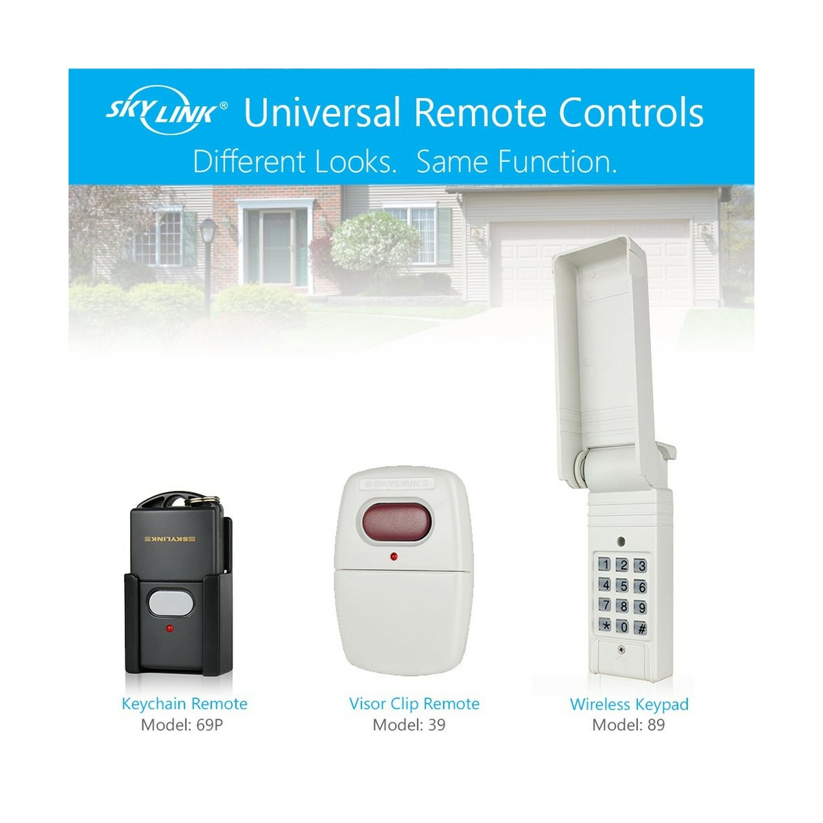 Skylink 69p Universal Garage Door Opener 1 Button Keychain Remote Control
