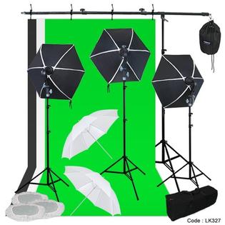 Amazon Com Linco Lincostore Photo Video Studio Light Kit Am169 Including 3 Color Backdrops Black White Green Background Screen Camera Photo