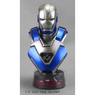 Hot Toys Iron Man 3 Blue Steel Mark Xxx Mk 30 1 6 Led Light Bust