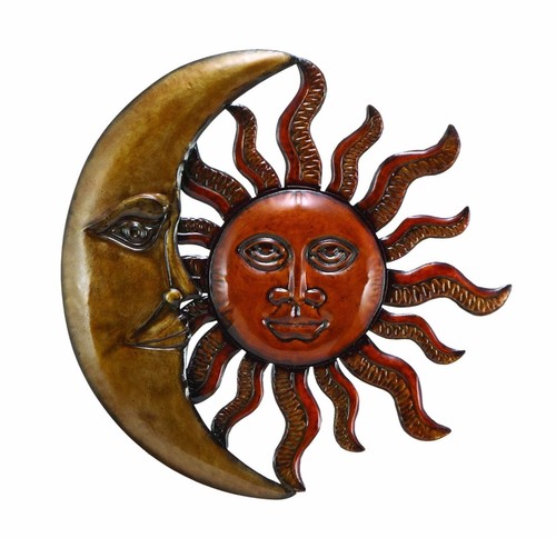 Metal Sun Moon Wall Plaque Benzara Sun Moon Wall Art Metal Plaque Decor Hanging Deck Patio Yard Porch Garden Fence