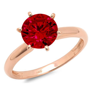 Clara Pucci 1.0 Round Cut Natural Red Wedding Bridal Promise
